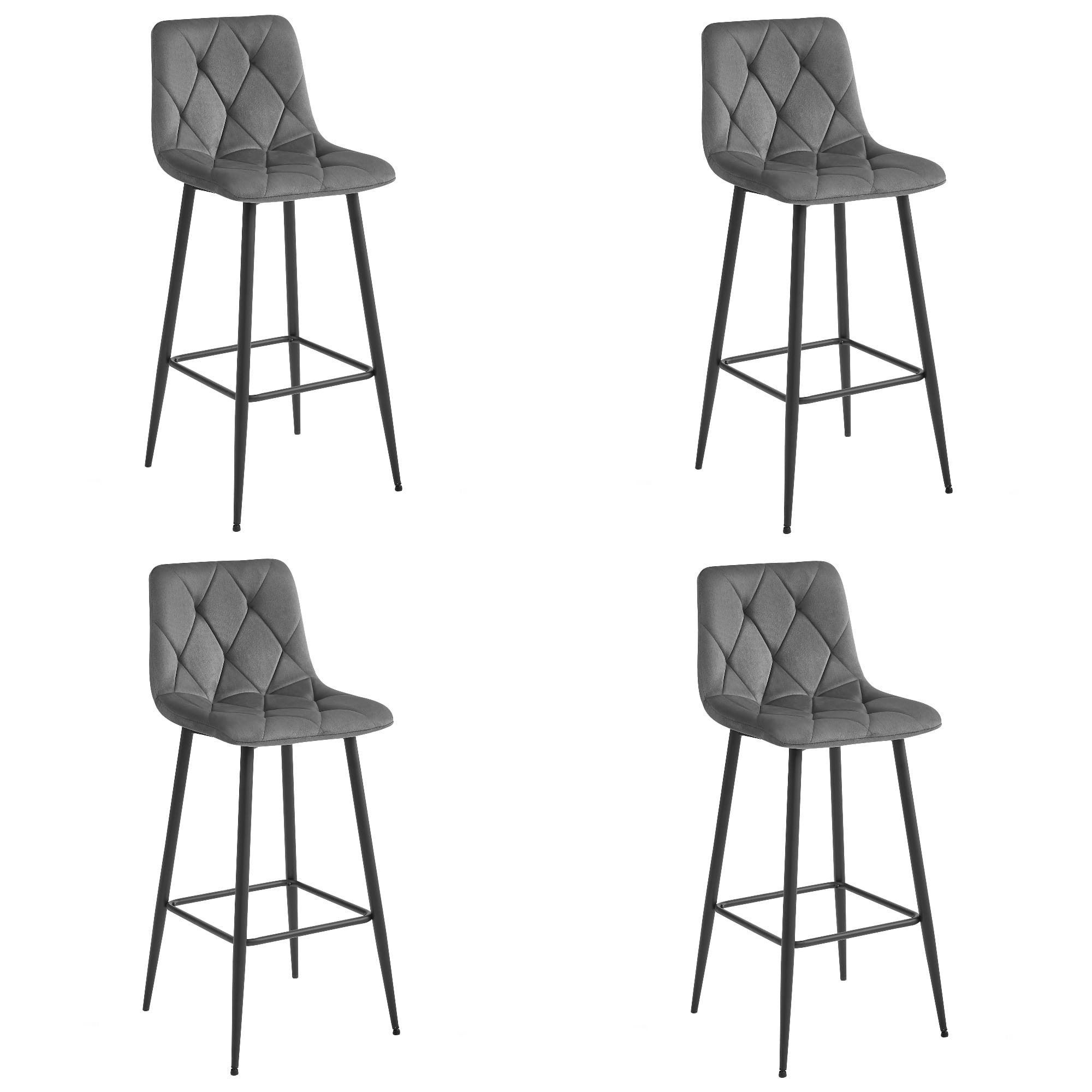 NADO-baarijakkara, tummanharmaa sametti, mustat jalat (4 kpl)