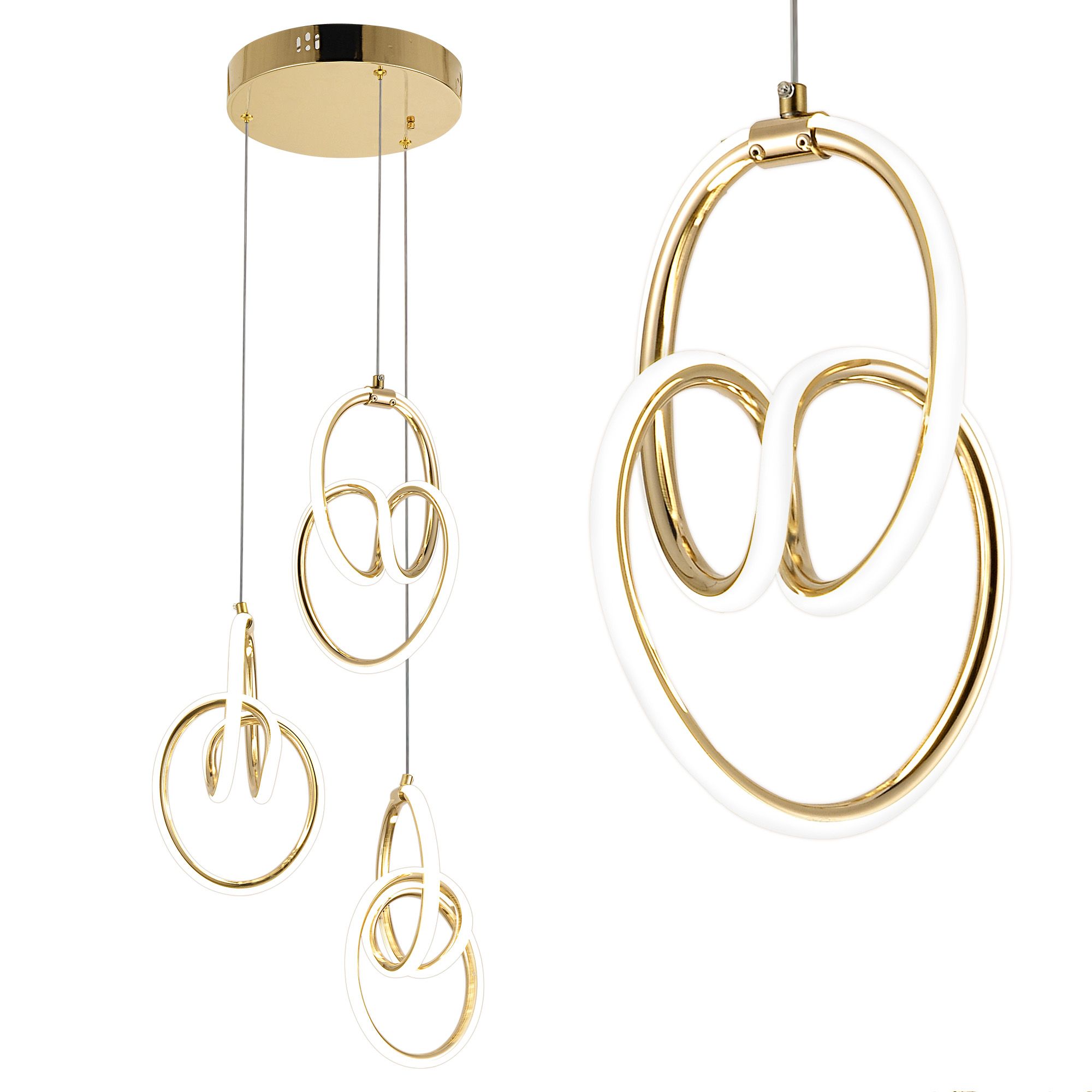 TOOLIGHT riippuva kattovalaisin LED G082-3CPR kulta, 40x40x30cm