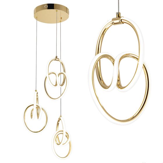 TOOLIGHT riippuva kattovalaisin LED G082-3CPR kulta, 40x40x30cm