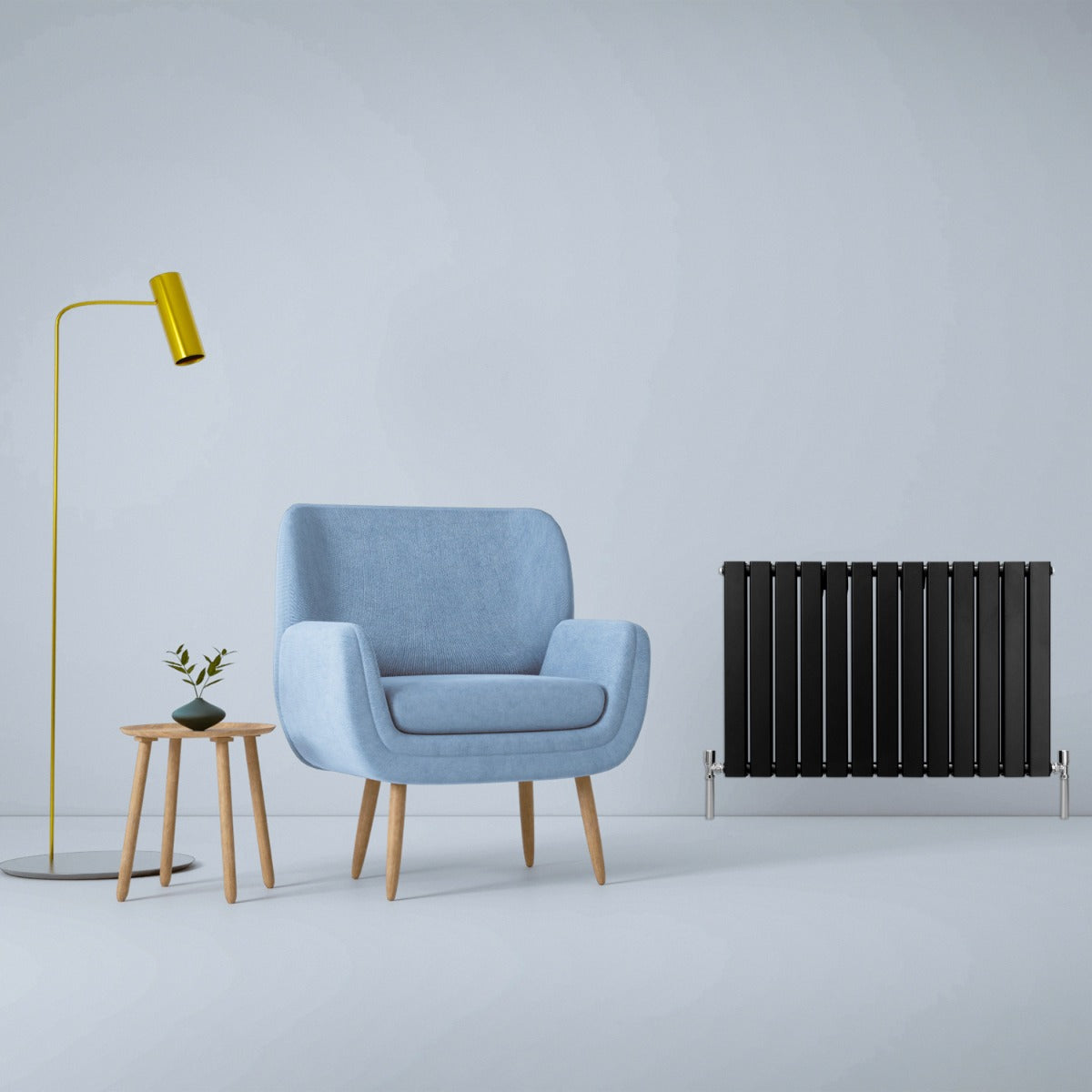 Design-litteät patterit mattamusta 600 mm x 910 mm