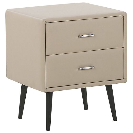 Yöpöytä 2 laatikolla ESSONNE Keinonahka Beige