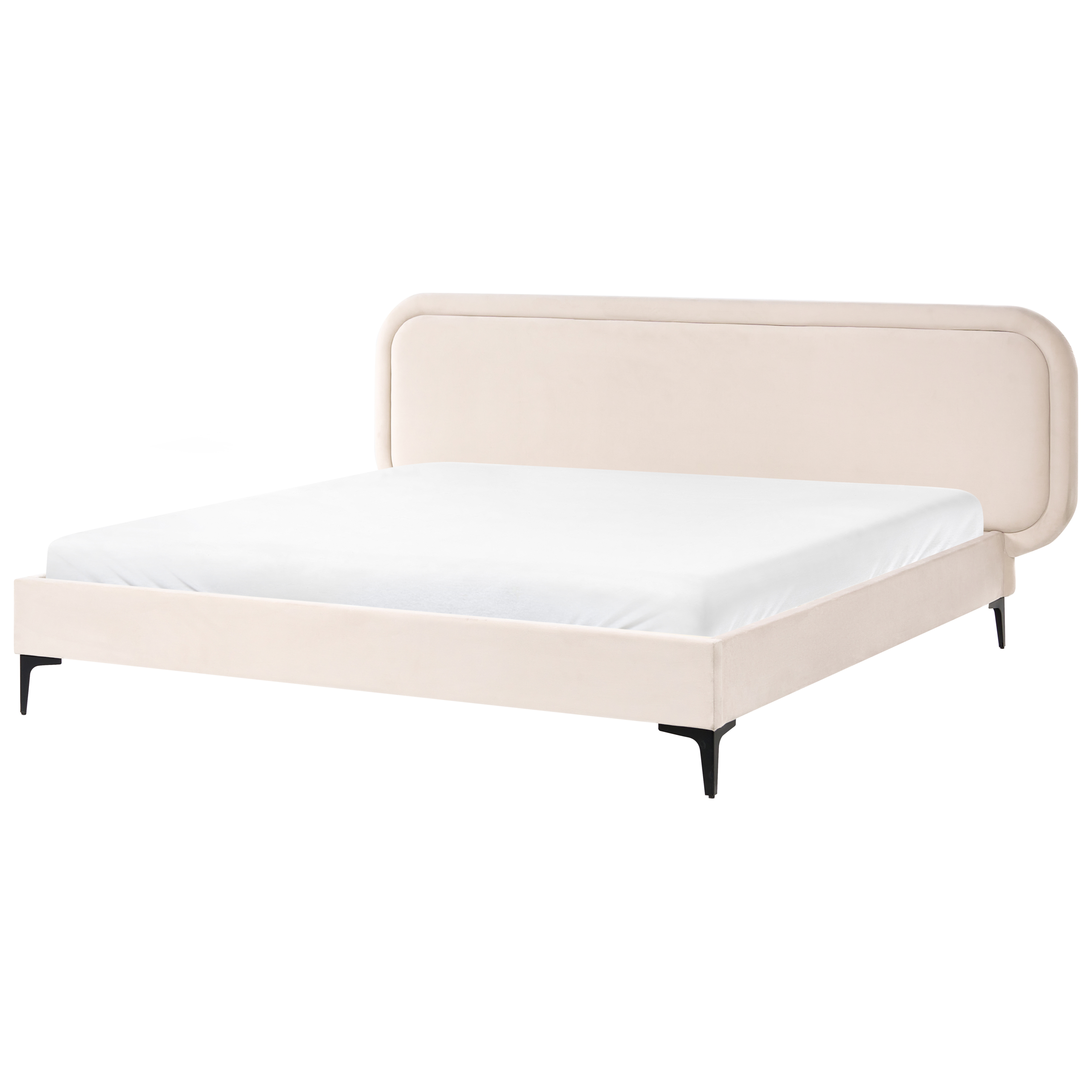 Sänky Sametti SUZETTE 180 x 200 cm Vaaleanbeige