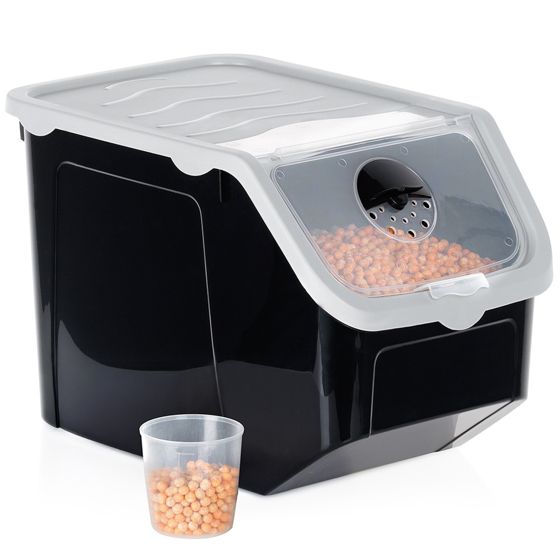 Vihannes- ja hedelmäsäilytysastia kannella, musta, 12 l