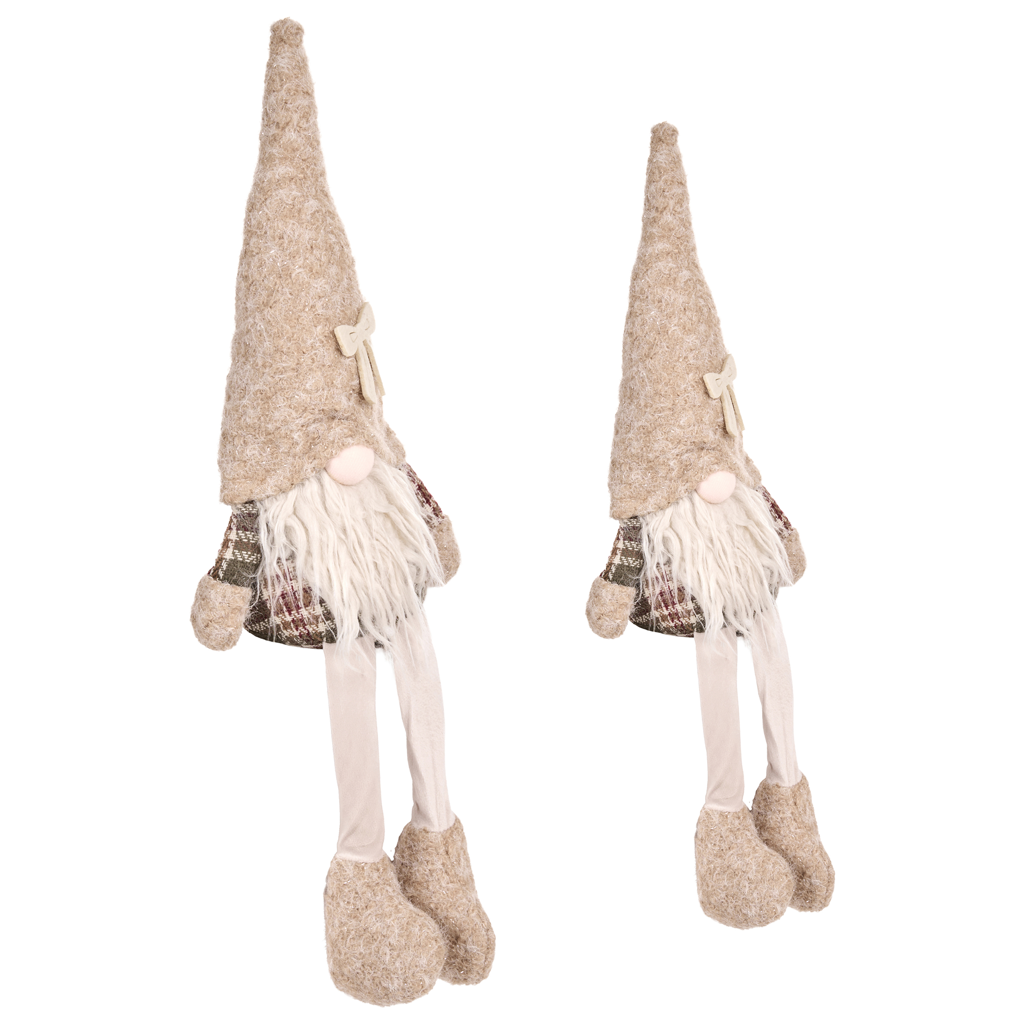 Joulukoristesetti 2 kpl ILOMANTSI 35/38 cm Tonttu Beige
