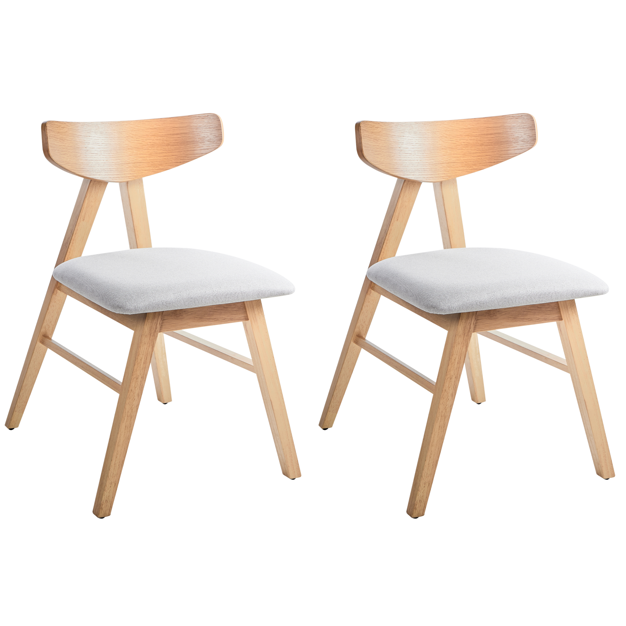 Ruokatuolisetti 2 kpl LACOTA puu Vaalearuskea/harmaa