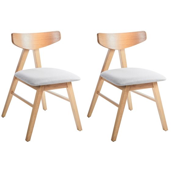 Ruokatuolisetti 2 kpl LACOTA puu Vaalearuskea/harmaa