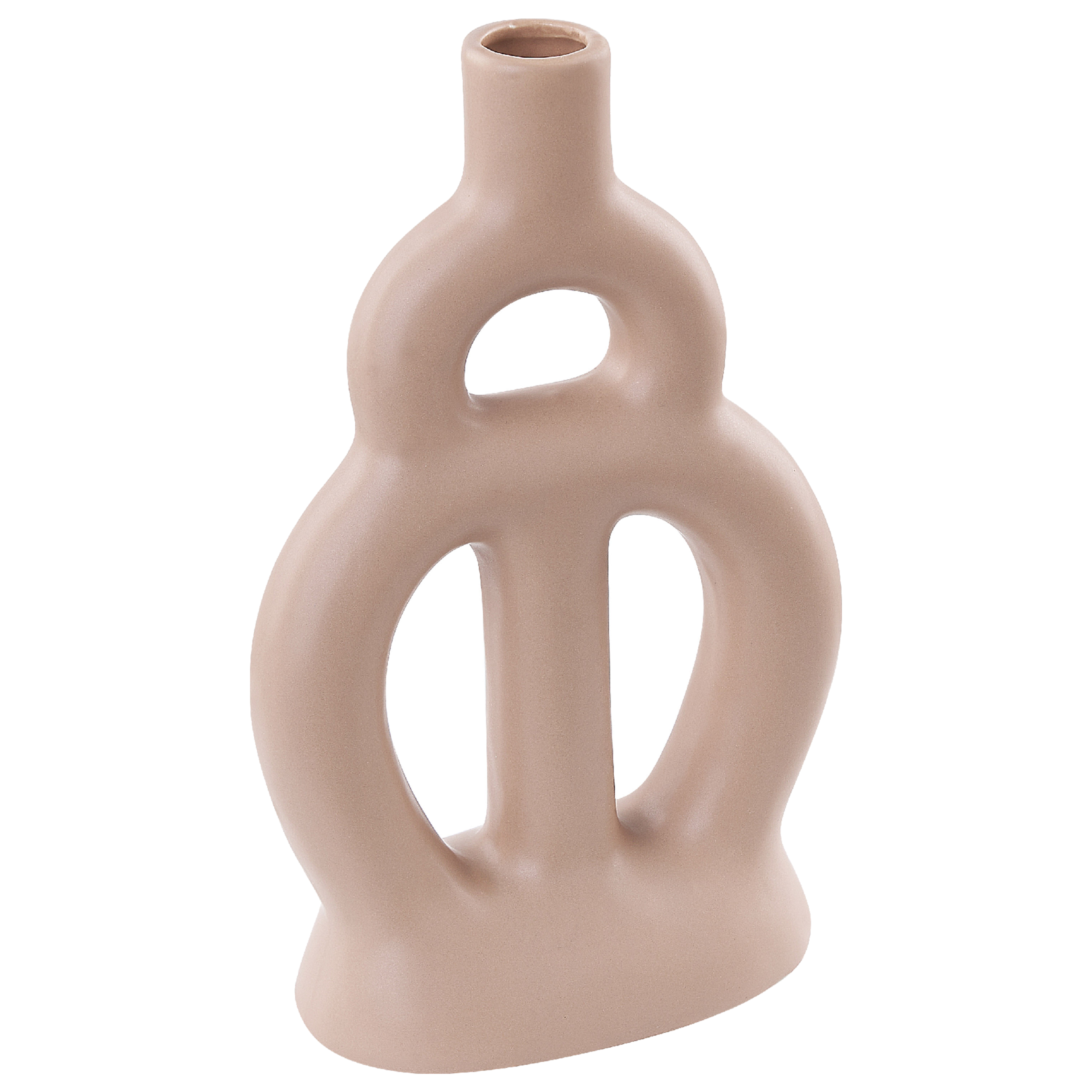 Kukkamaljakko KOZANI keramiikka 28 cm Hiekanbeige