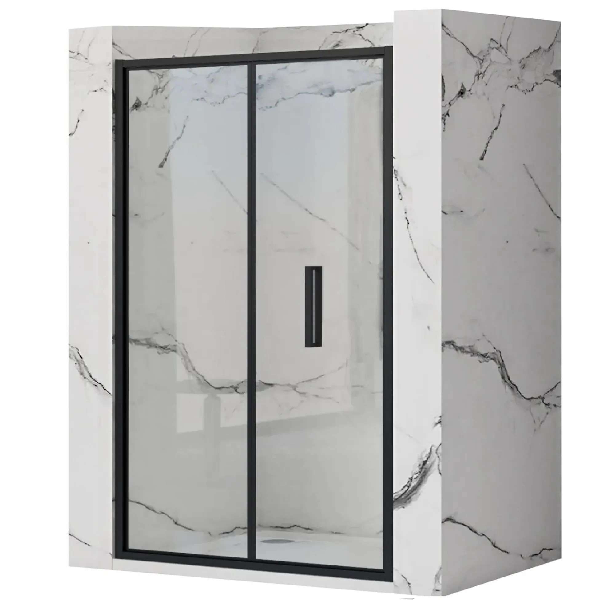 REA suihkuovi RAPID FOLD 90 musta, 2, 5X90X190CM