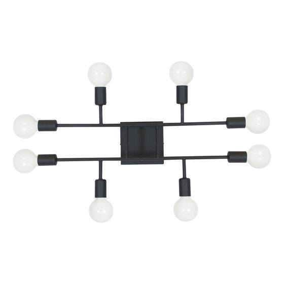NETTLIFE - kattovalaisin,olohuoneeseen,musta,8 liekkiä,vintage - kattovalaisin,E27,maalaismainen