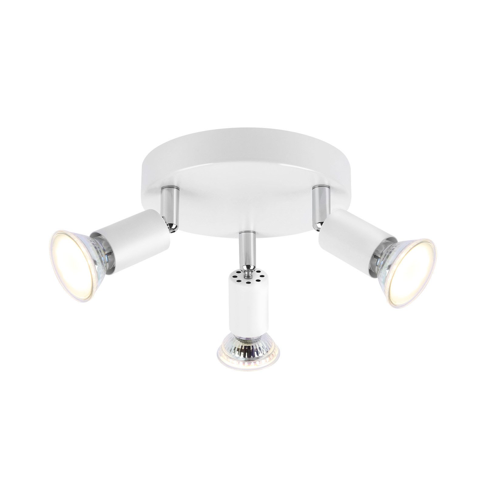 NETTLIFE LED - kattovalaisin GU10 - 3 modernia pyöreää kattokohdevaloa 350° kattokohdevalaisimet keittiöön, käytävään, makuuhuoneeseen