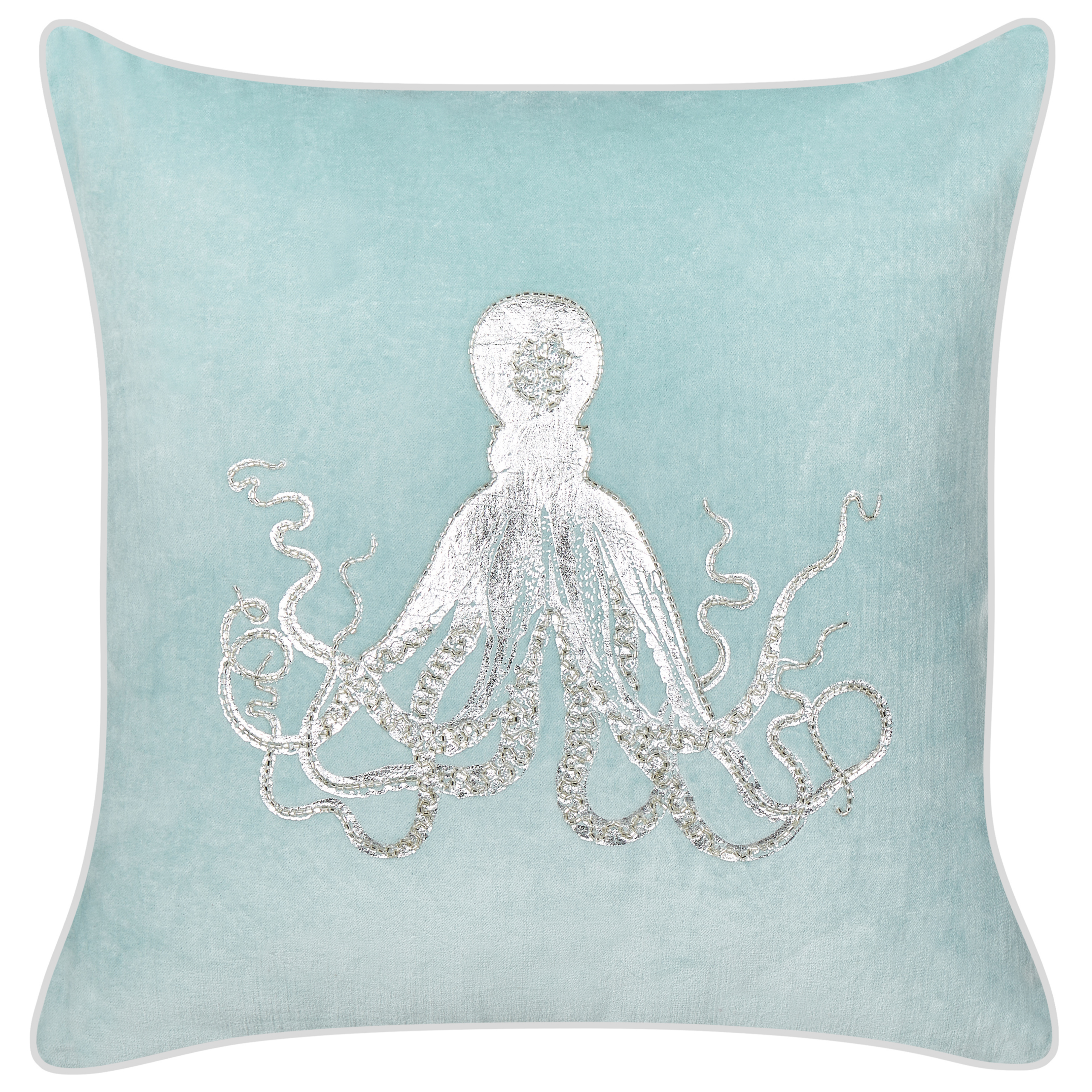 Koristetyyny LAMINARIA sametti 45 x 45 cm Vaaleansininen Eläinkuvio