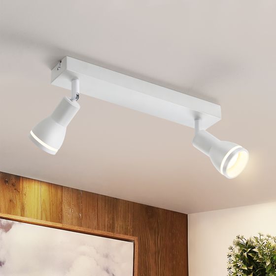 NETTLIFE LED - kattospottivalaisin 2 lamppua valkoinen olohuoneen kattovalaisin säädettävä kohdevalo GU10- kohdevalo moderni lamppu