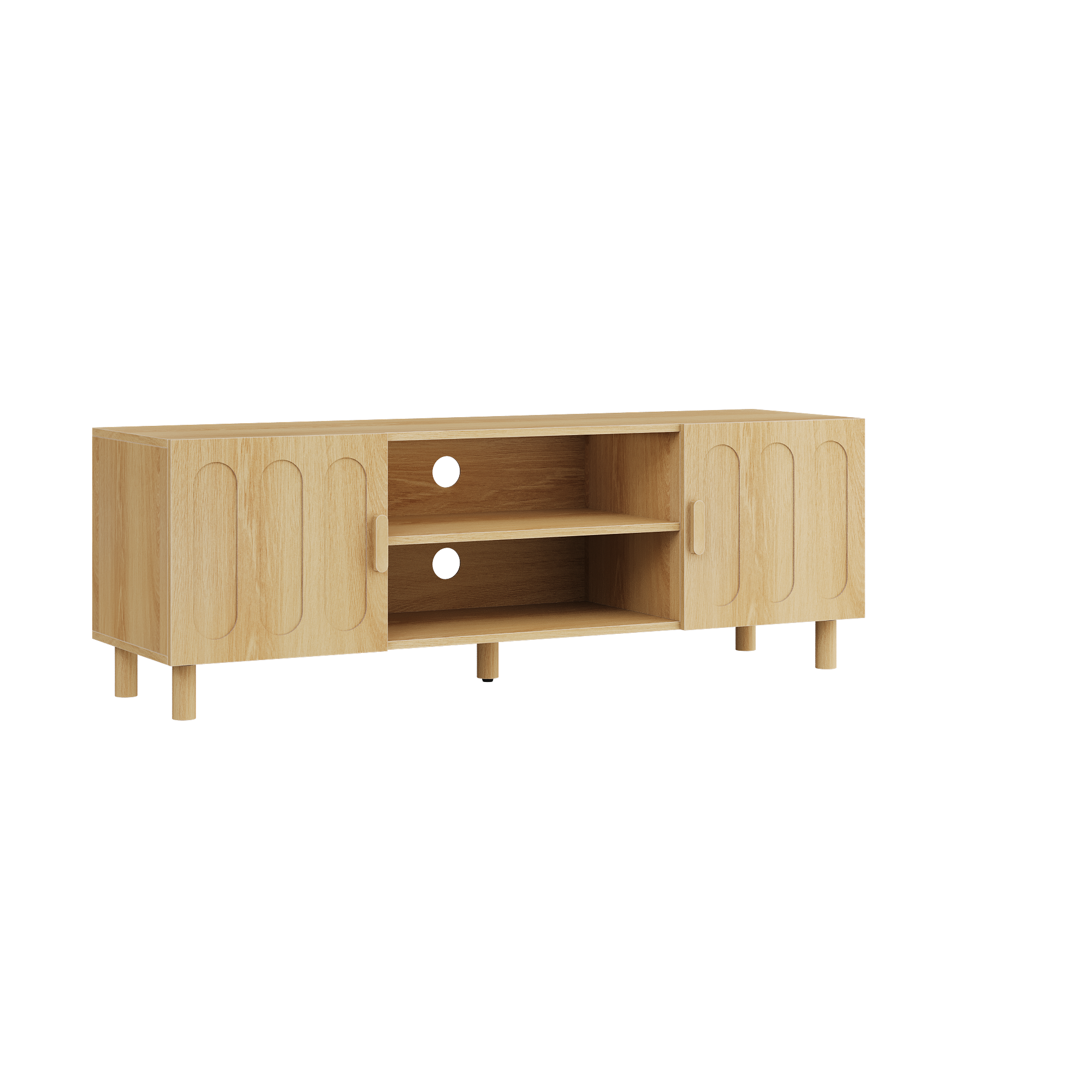 TV-taso 140x40x48 cm tammen värinen MDF moderni säilytyksellä
