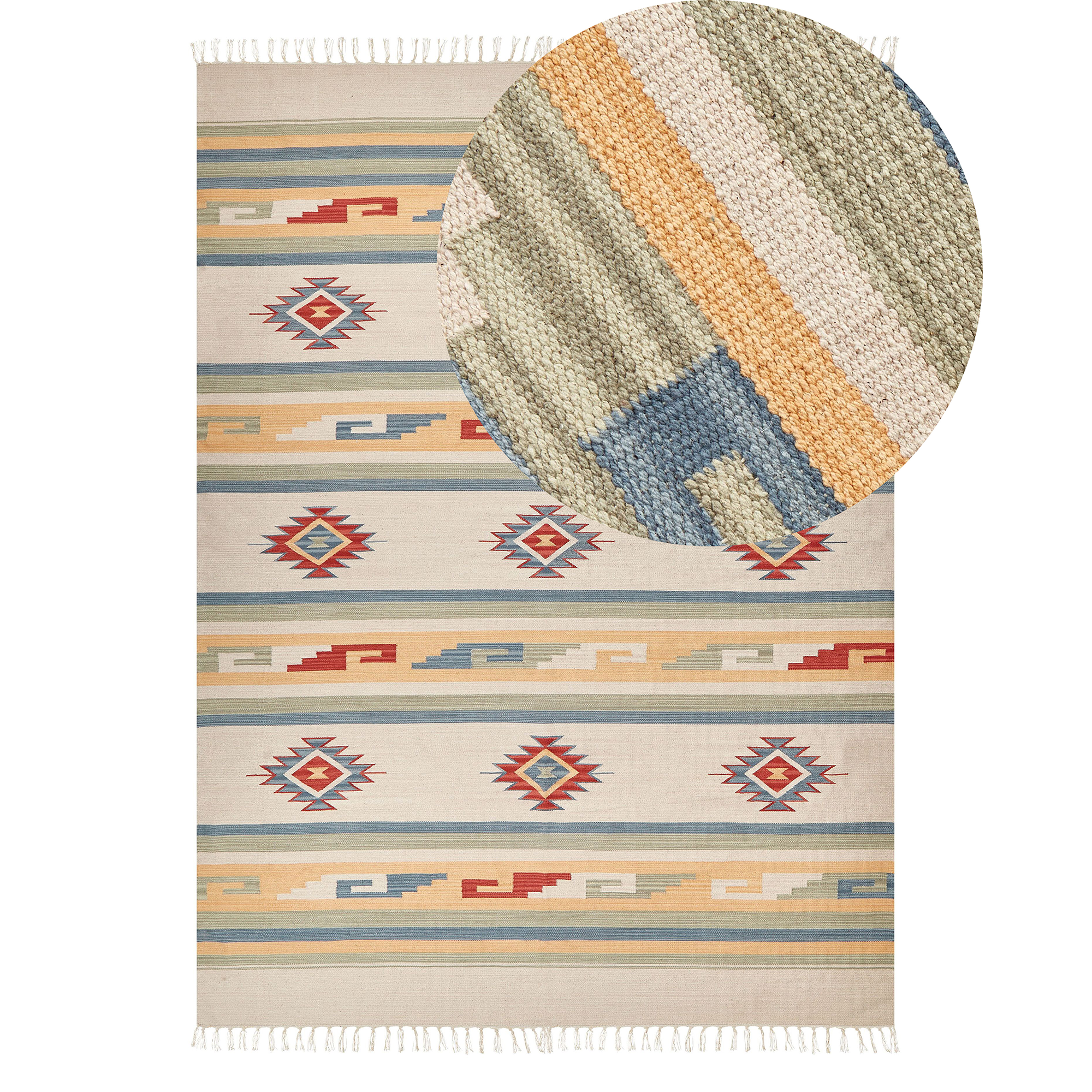 Matto APARAN Beige 140 x 200 cm puuvilla Kelim-matto