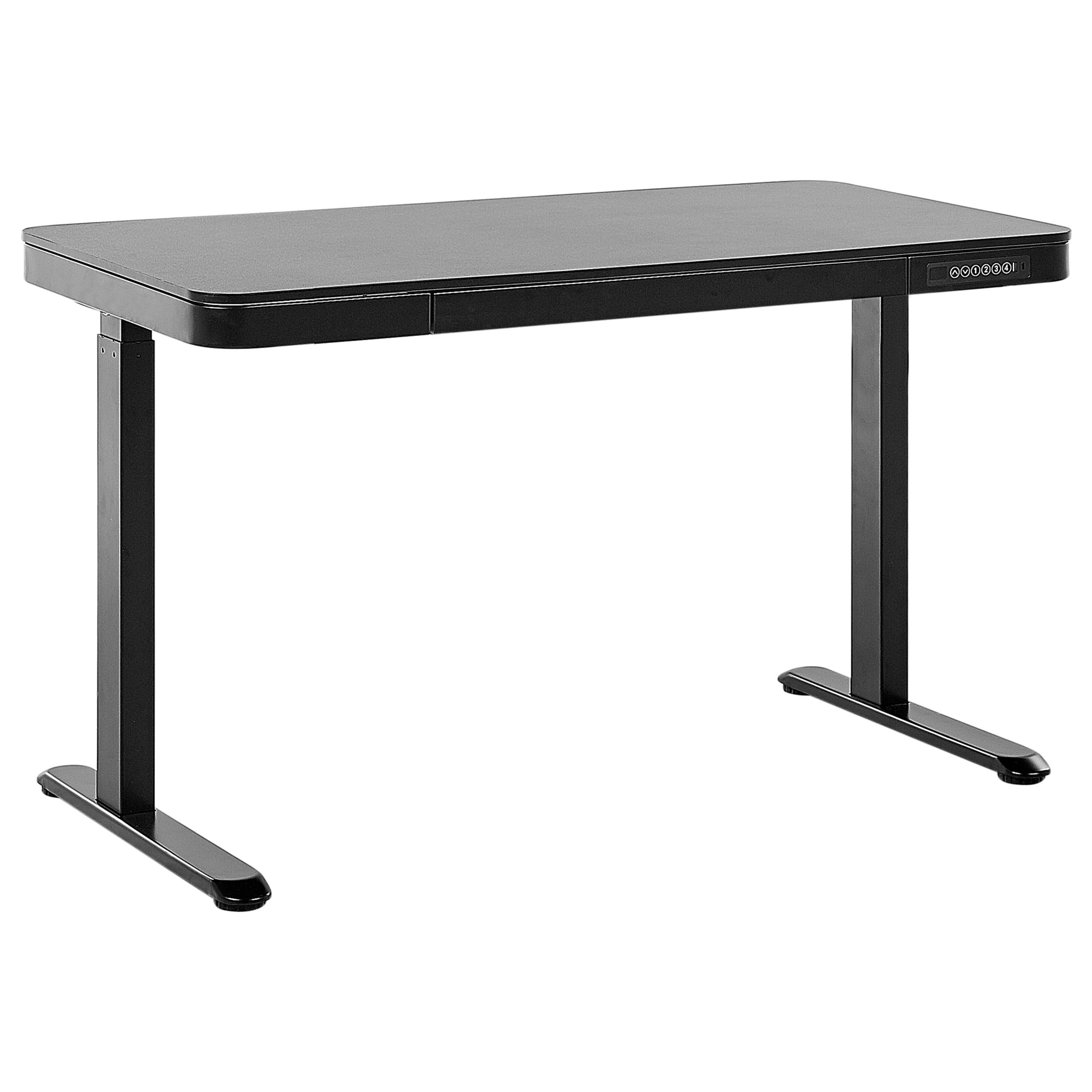 Työpöytä sähkösäädettävä KENLY 120 cm 60 cm USB-portilla Musta