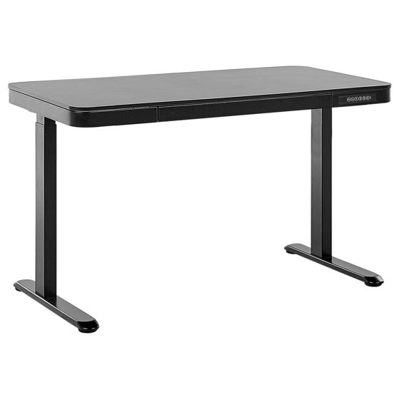 Työpöytä sähkösäädettävä KENLY 120 cm 60 cm USB-portilla Musta