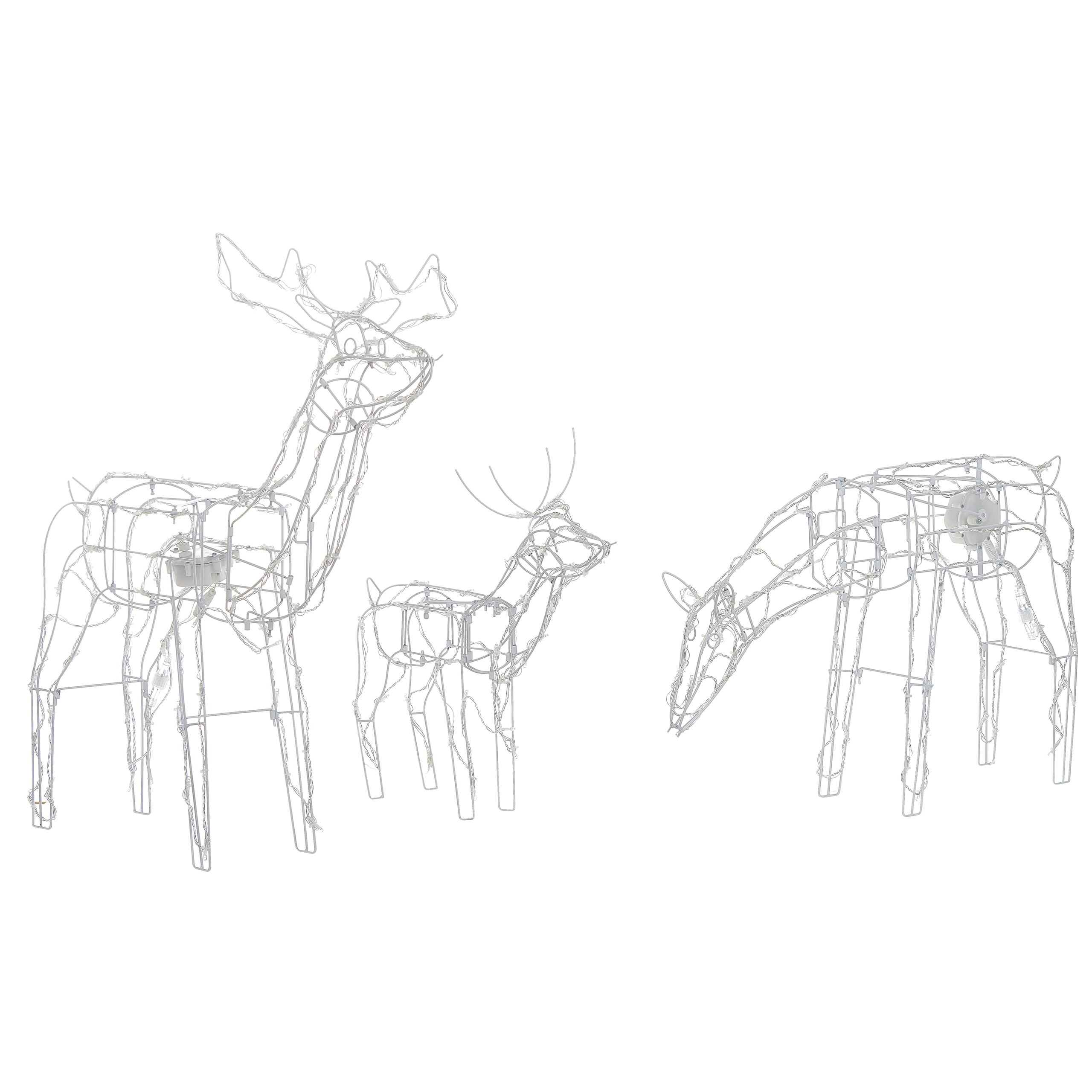 Ulkokoriste LED-valo MIKKELI Liikkuva poro 76/47/52 cm Valkoinen