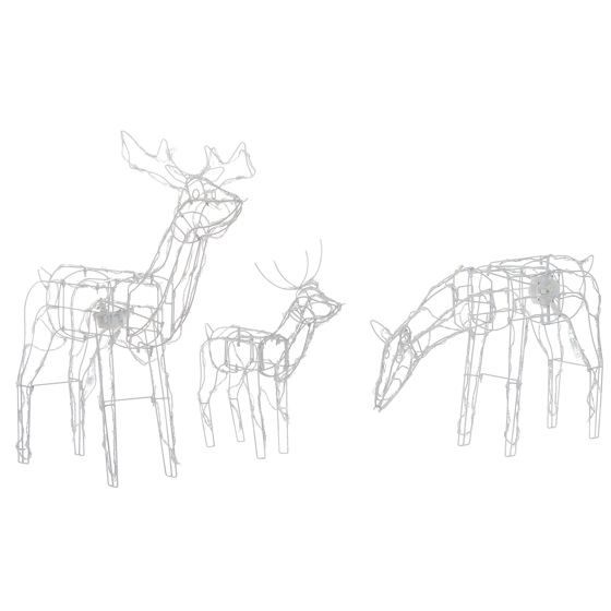 Ulkokoriste LED-valo MIKKELI Liikkuva poro 76/47/52 cm Valkoinen