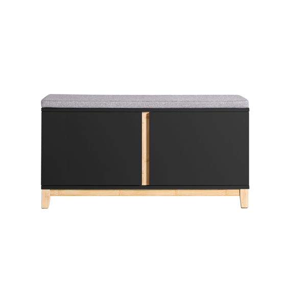 SoBuy Säilytyspenkki FSR117-SCH ekologinen bambu- ja puukuitu