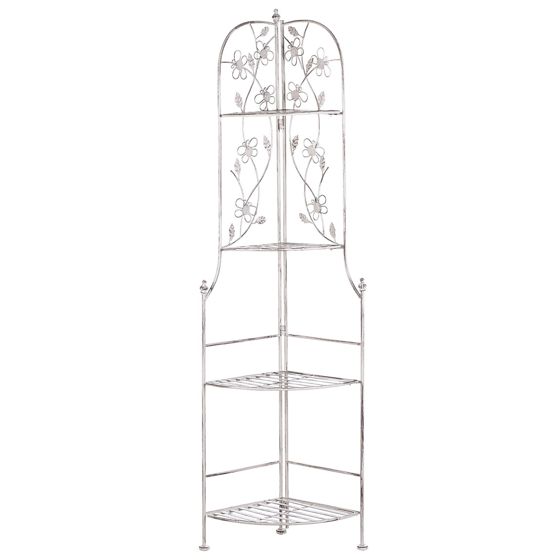 Kulmahylly BIELLA kokoontaitettava metalli Valkoinen