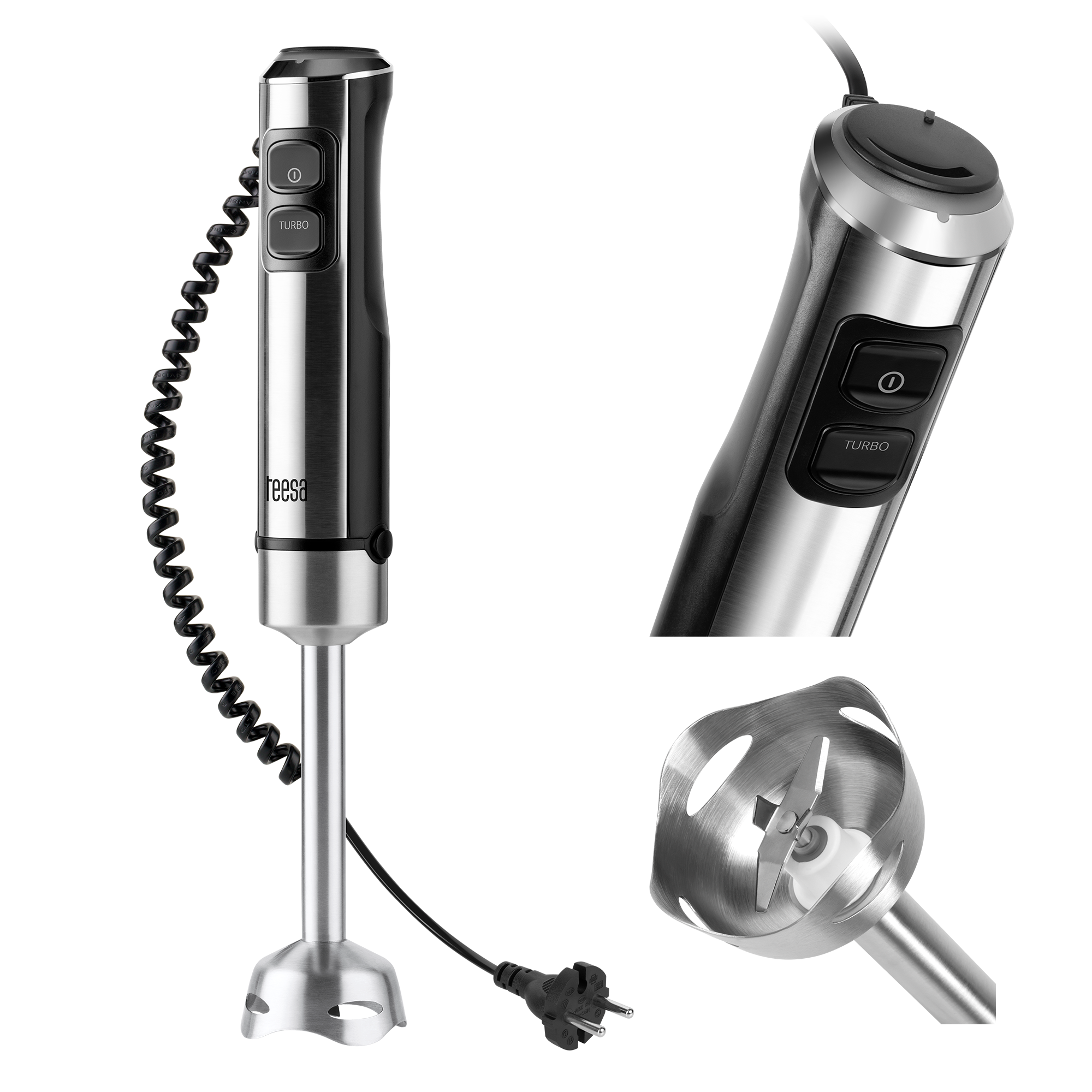 Teesa 1200W keittiötehosekoitin TURBO-säädöllä ja vahvalla jousella