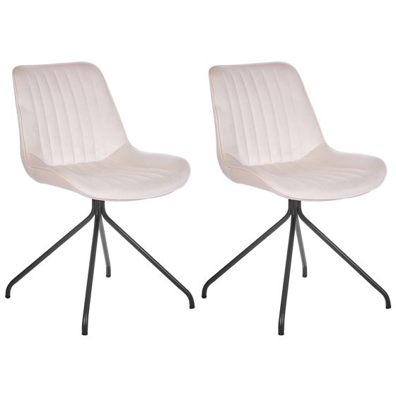Ruokatuolisetti 2 kpl NAVASOTA sametti Beige