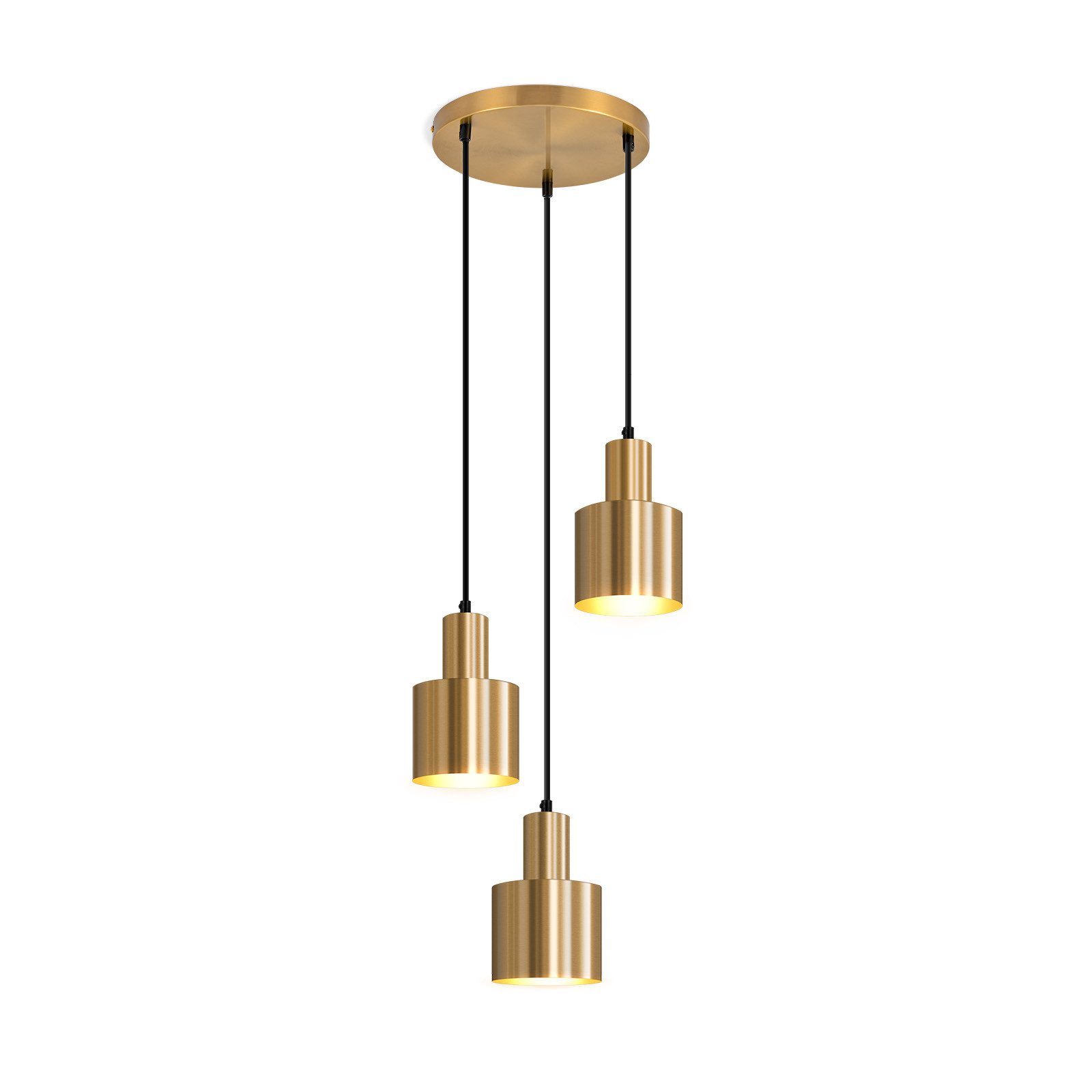 NETTLIFE riippuvalaisin ruokapöydän riippuvalaisin vintage-riippuvalaisin 3 liekkiä pyöreä moderni muotoilu E27