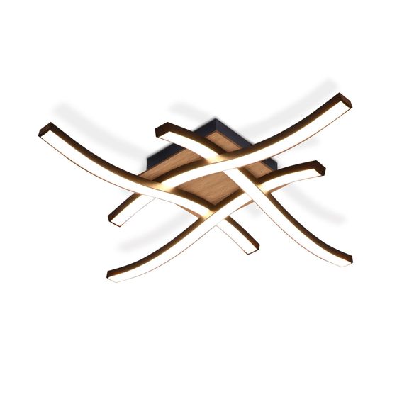 NETTLIFE LED - kattovalaisin,24W puu,3000K,lämmin,valkoinen,moderni,muotoilu,musta,metalli