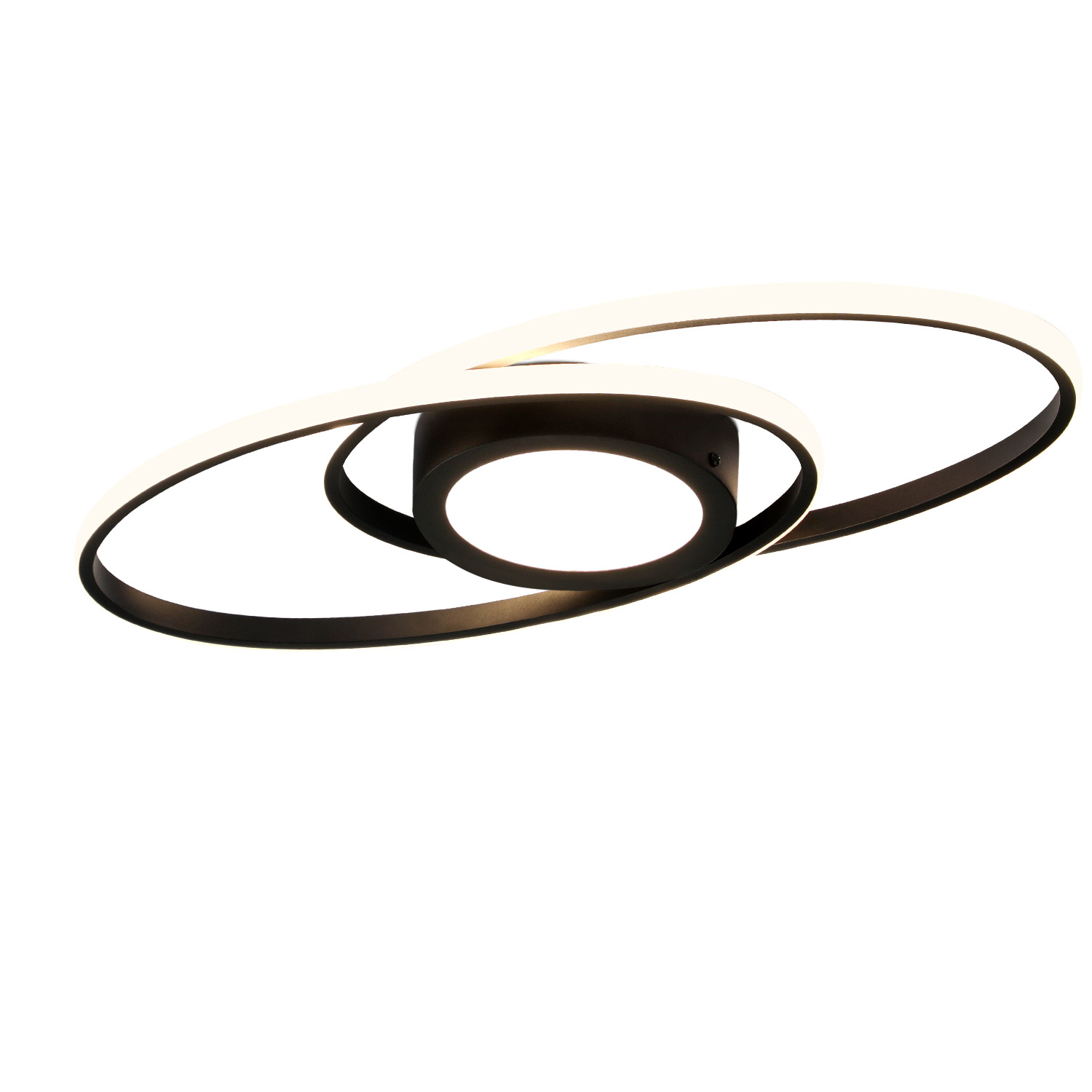 NETTLIFE LED - kattovalaisin, musta 3000K -6500K, himmennettävä 48W, lastenhuoneeseen olohuoneeseen Kaukosäätimellä moderni, makuuhuoneeseen