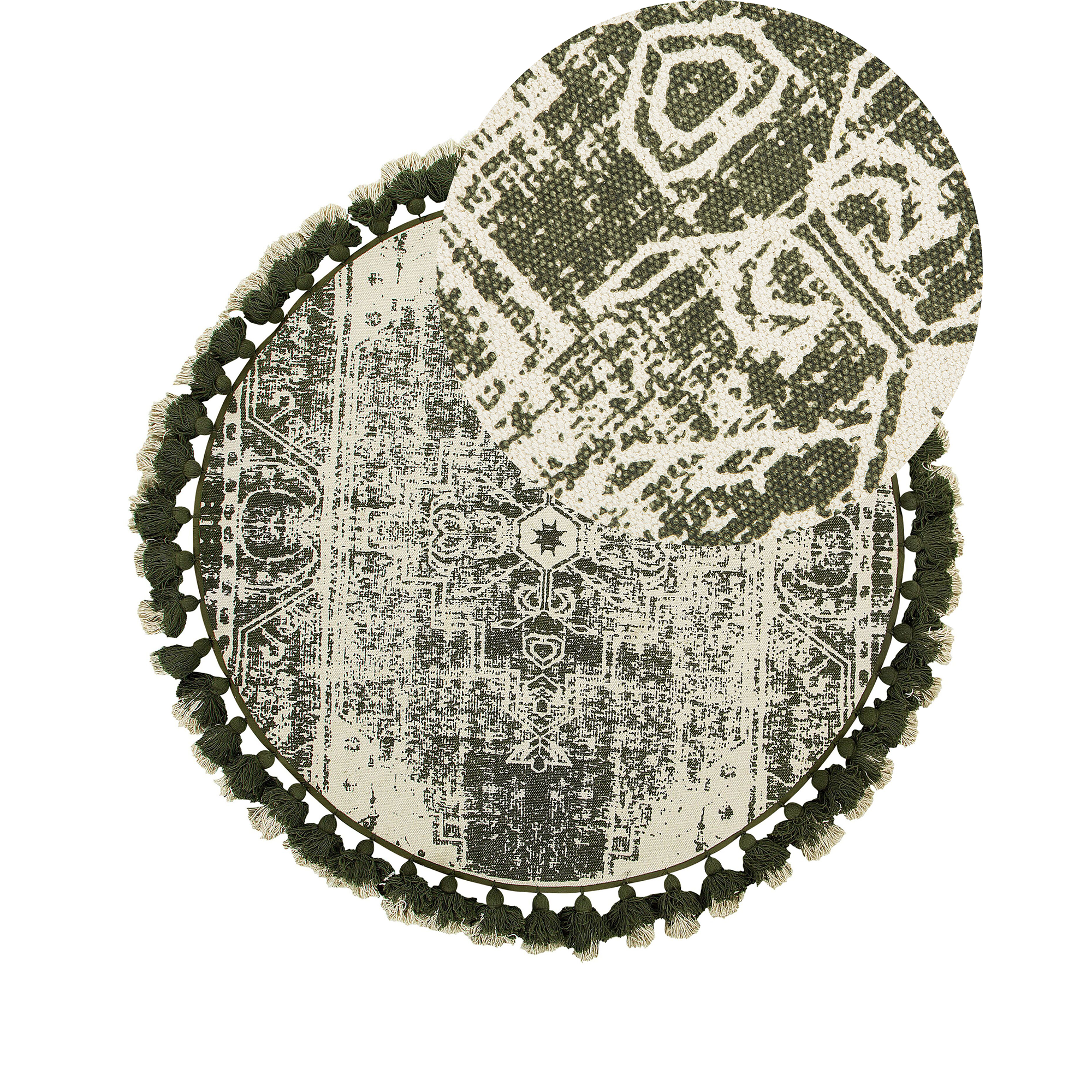 Matto KAHTA Vihreä ø 120 cm puuvilla