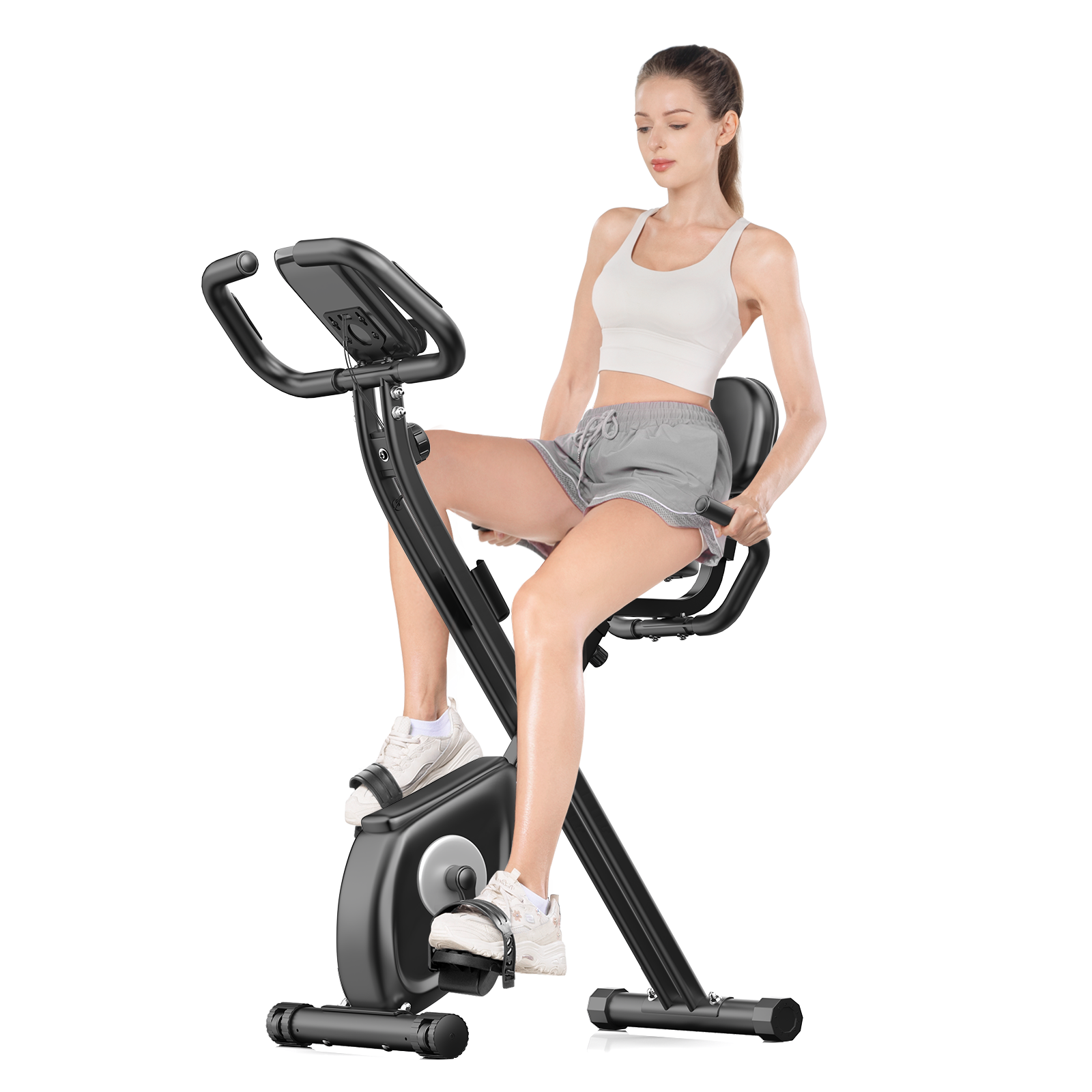 4 in 1 kokoontaitettava kuntopyörä sisätreeniin LCD näytöllä magneettinen vastus ja sykemittaus