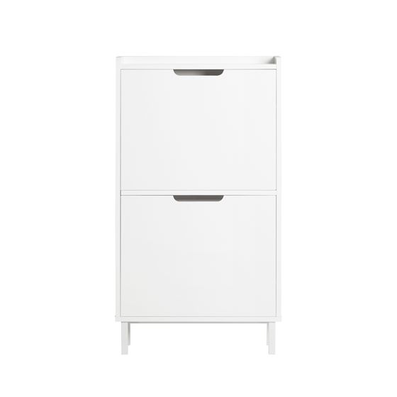 SoBuy Kenkäkaappi FSR151-W kestävä valkoinen 2-osionen