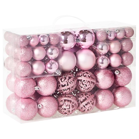 Kuusenkoristesetti 100 kpl VANERN Vaaleanpunainen