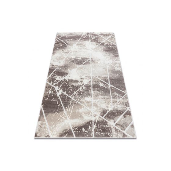 Matto CORE 1818 Geometrinen - rakenteellinen, kaksi kerrosta fleeceä, norsunluu / valkoinen 120x170 cm