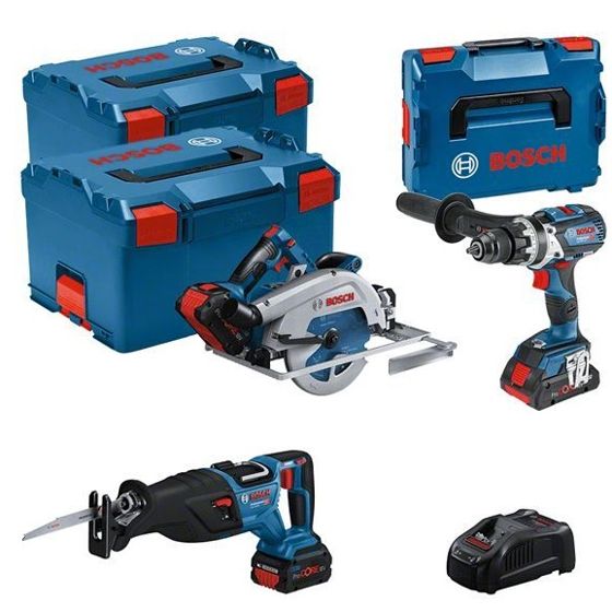 Bosch 18V Professional Setti: GSB + GKS + GSA 1x 4,0 Ah + 2x 5,5 Ah
