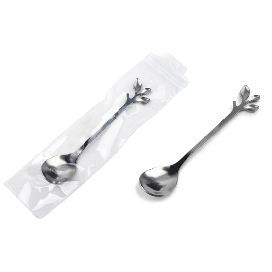 Jälkiruokalusikka ruostumaton teräs Cookini Casa Leaves 12 cm hopea 1 kpl