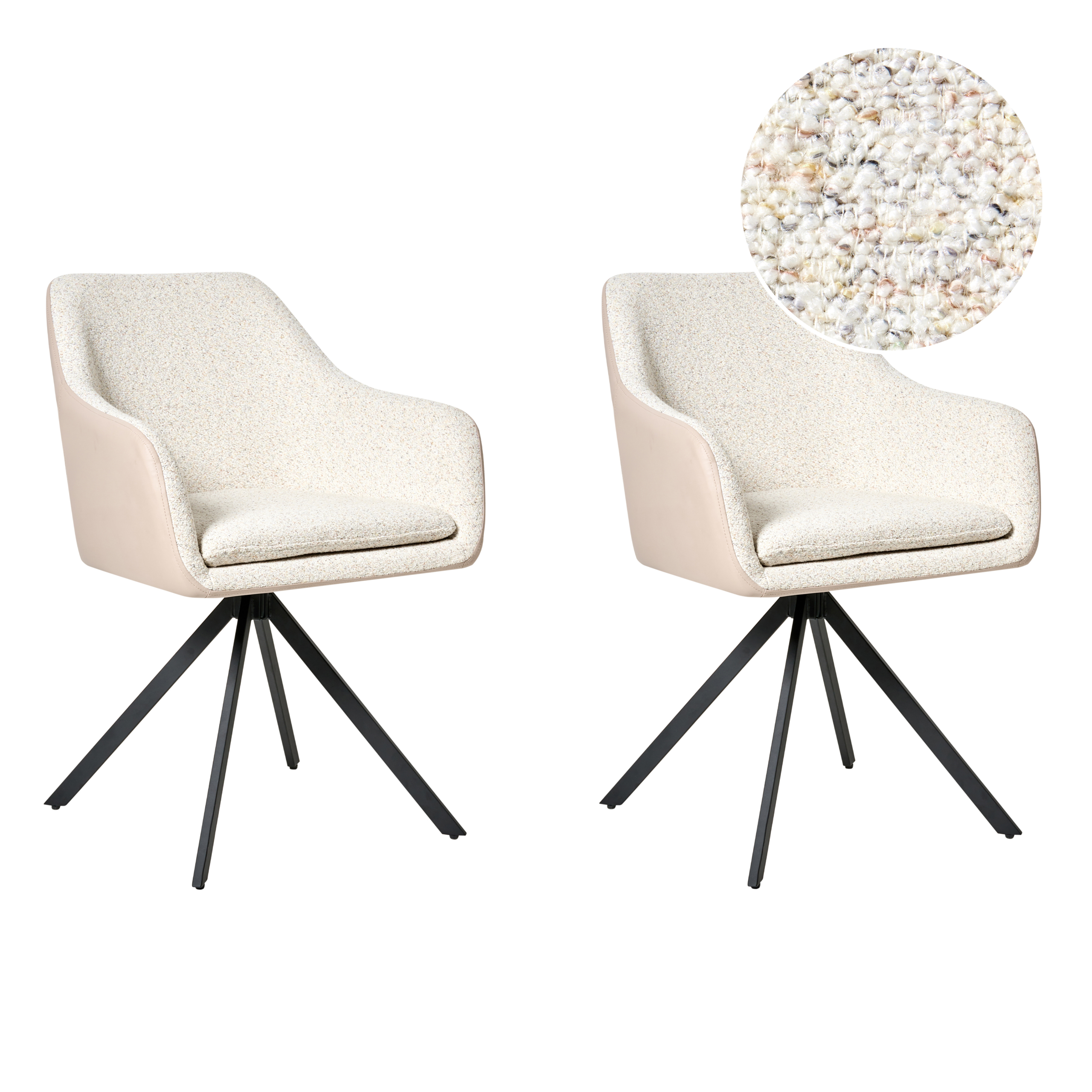 Ruokatuolisetti 2 kpl LITHIA Buklee Vaaleanbeige