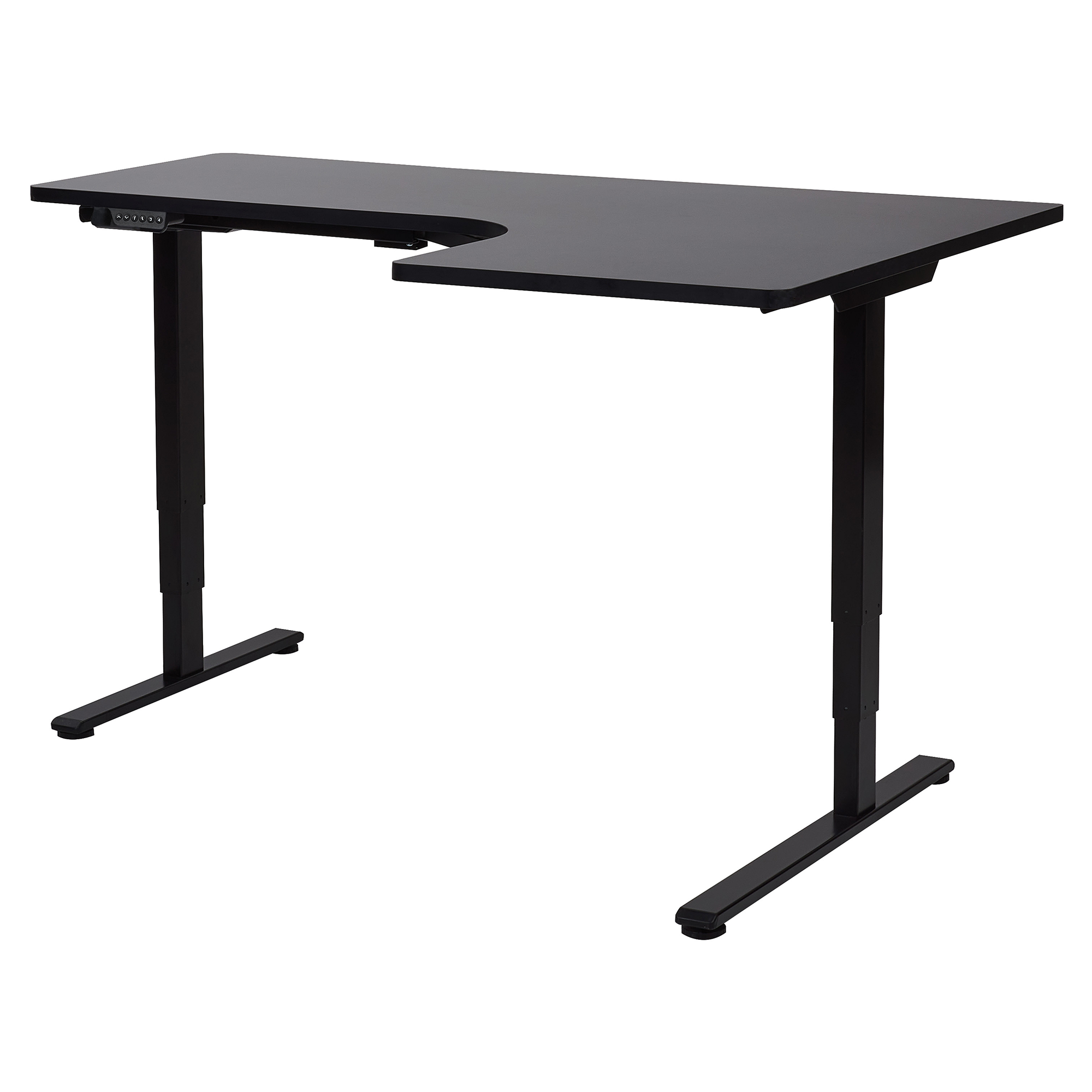 Kulmatyöpöytä sähkösäädettävä DESTINES 160 cm 109 cm Musta Oikea