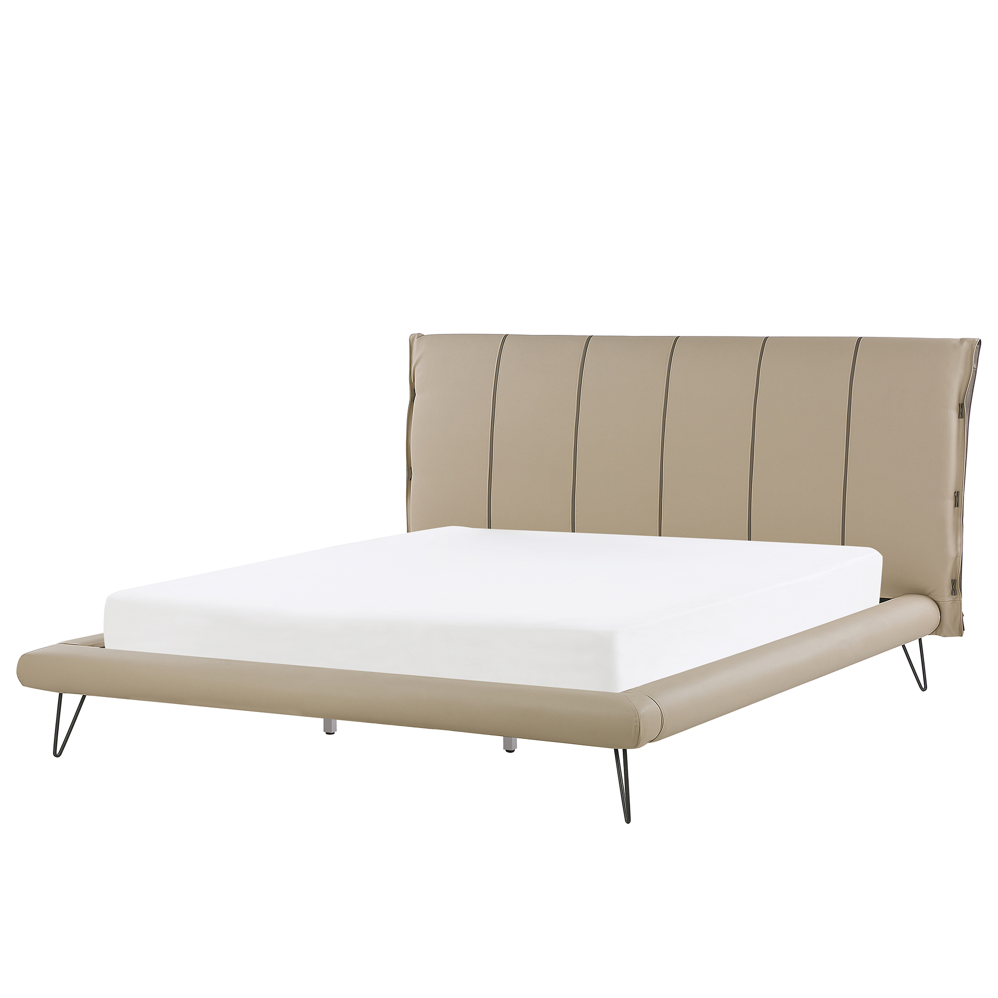 Sänky Keinonahka BETIN 180 x 200 cm Tumma beige