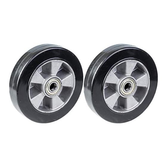 200mm 8" pyörä musta kumi alumiinikeskiöllä 900kg kantavuus, 2 kpl:n sarja