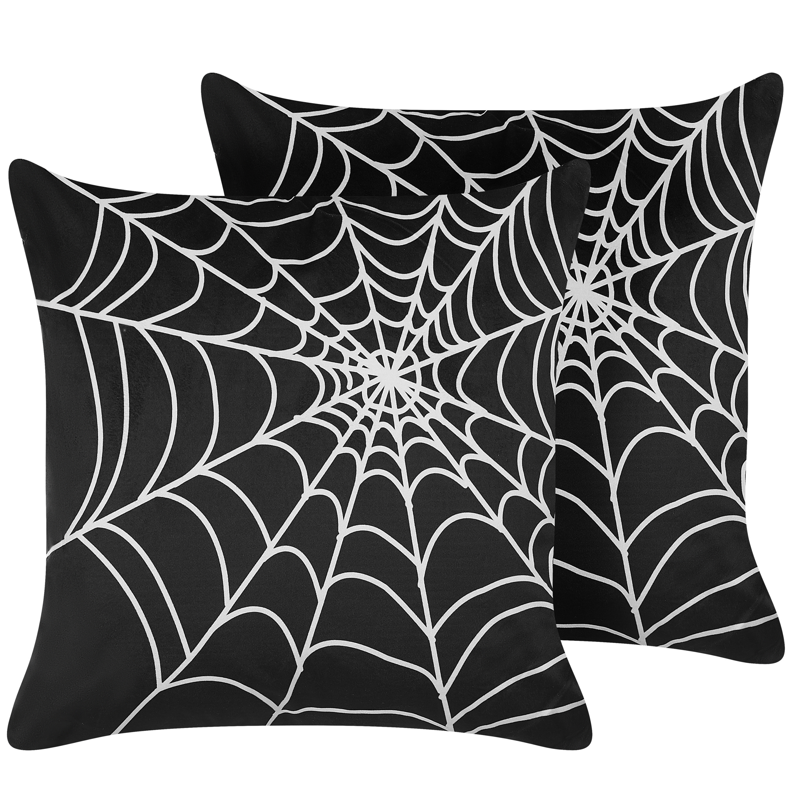 Koristetyynysetti 2 kpl LYCORIS 45 x 45 cm Sametti Musta Abstrakti kuvio