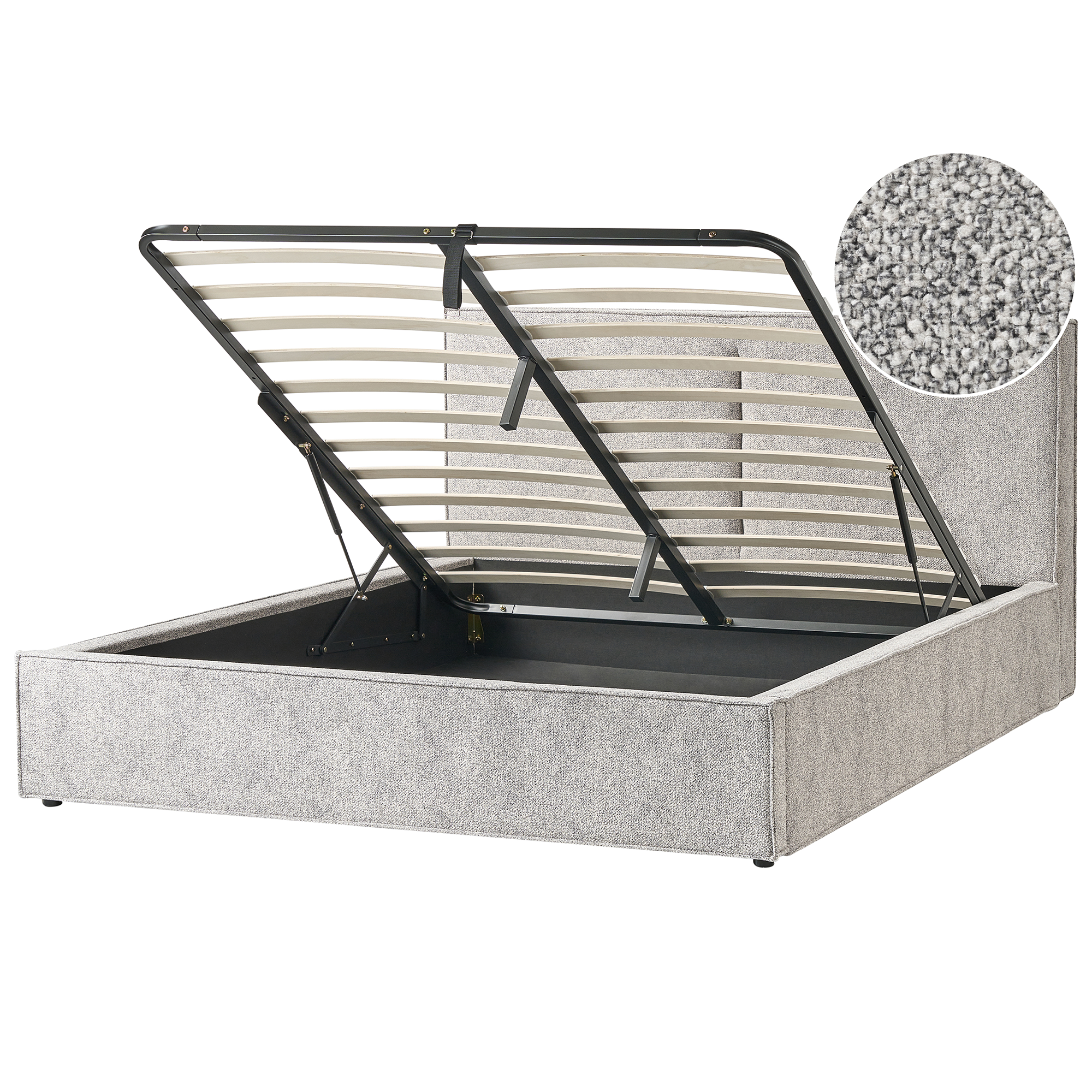 Sänky säilytystilalla veluurikangas MOISSAC 180 x 200 cm Harmaa/beige