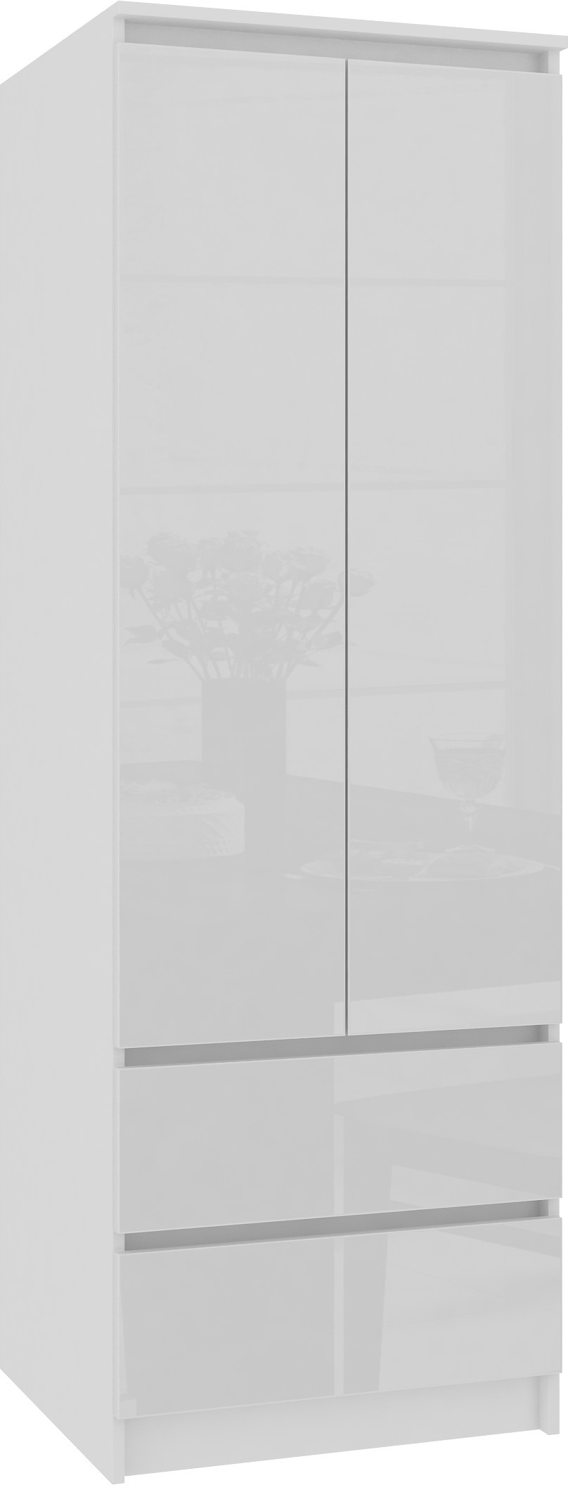 Akord Vaatekaappi Star Valkoinen/Valkoinen Kiiltävä 60x51x180