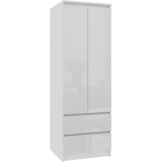 Akord Vaatekaappi Star Valkoinen/Valkoinen Kiiltävä 60x51x180