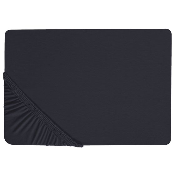 Muotoonommeltu lakana JANBU puuvilla 200 x 200 cm Musta