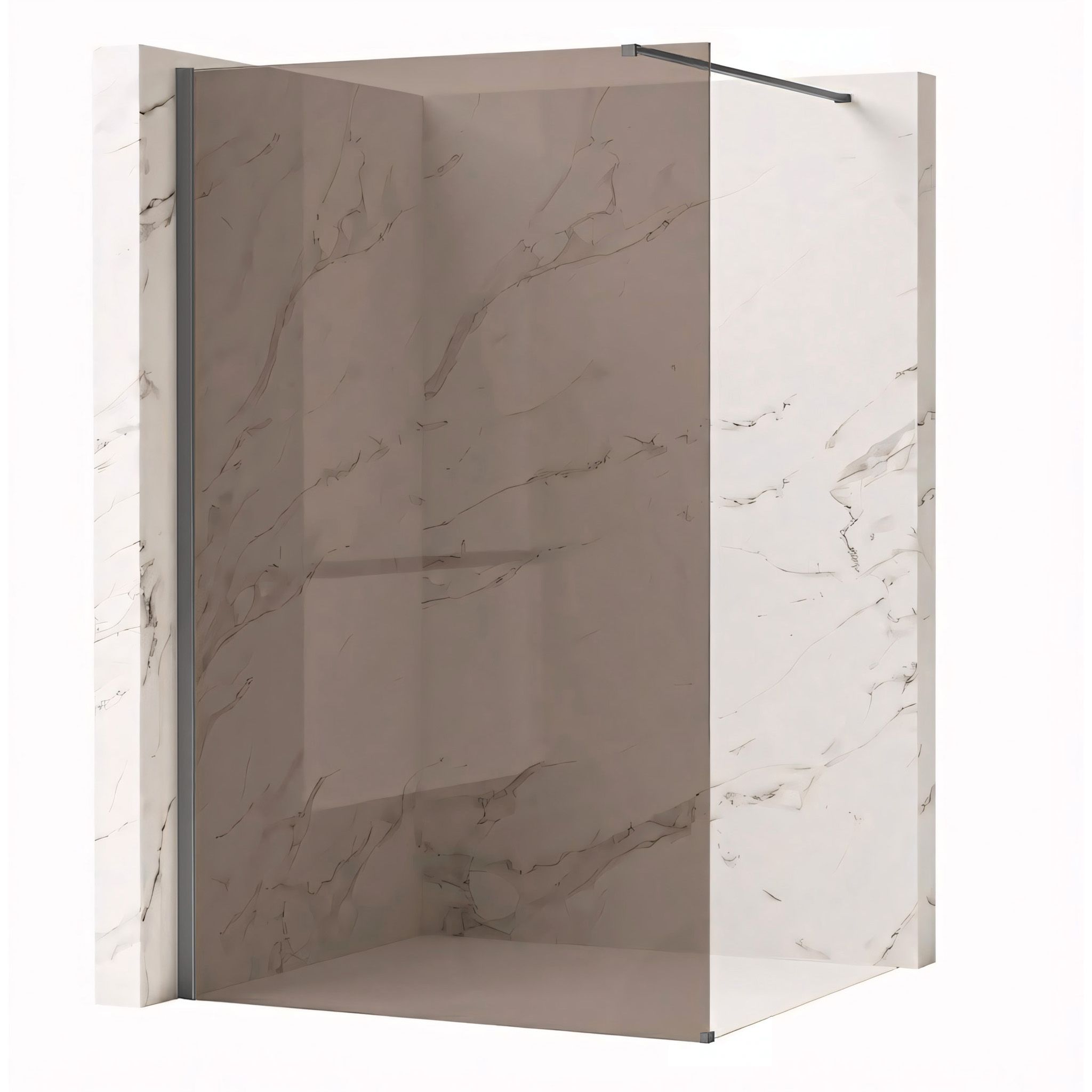 REA Suihkuseinä Flexi Brown 80 Titaani, 80X195CM