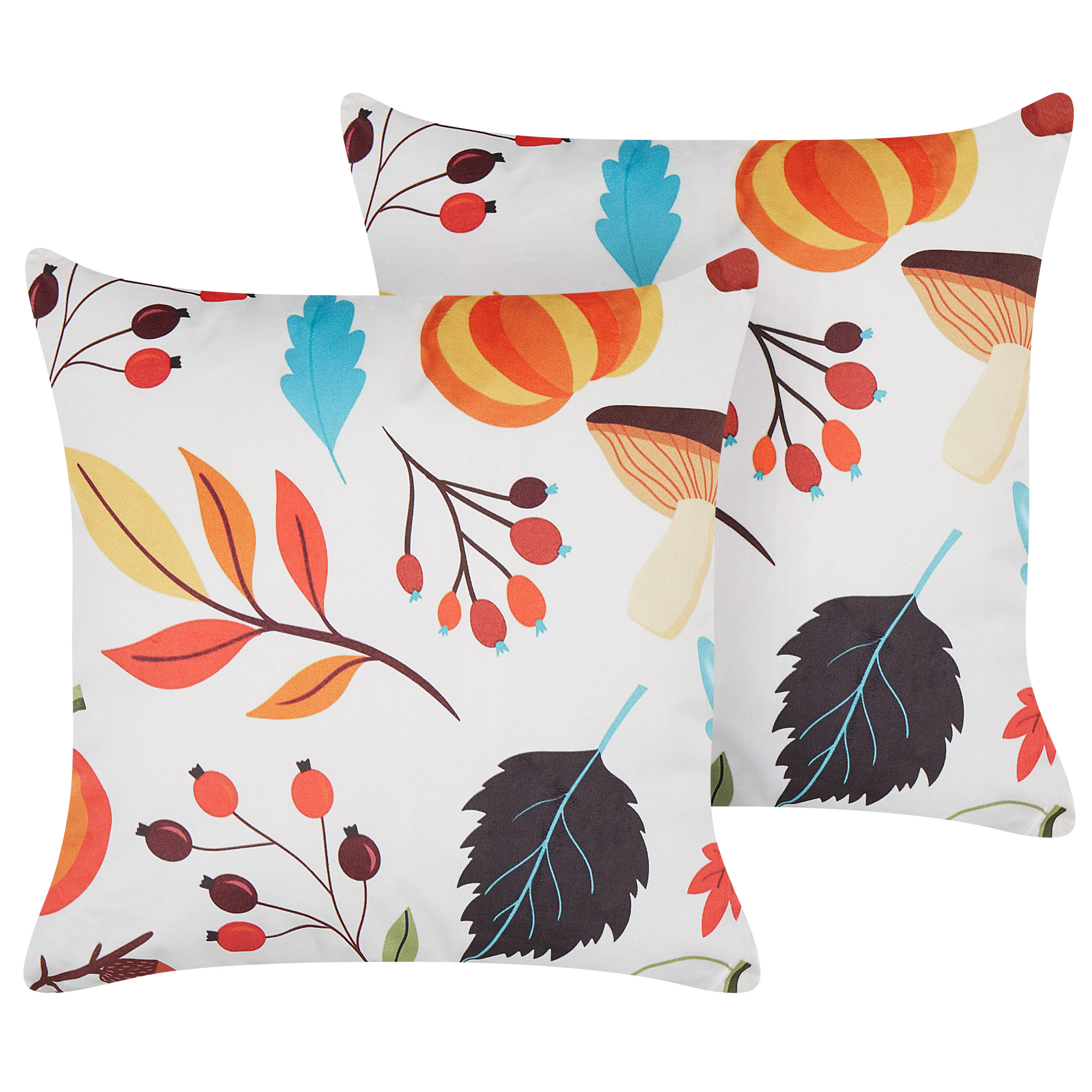 Koristetyynysetti 2 kpl VISCARIA 45 x 45 cm Sametti Monivärinen Kasvikuvio
