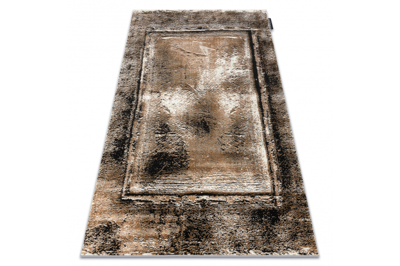 Matto DE LUXE moderni 634 Kehys vintage pesty - Rakenteellinen harmaa / kulta 120x170 cm