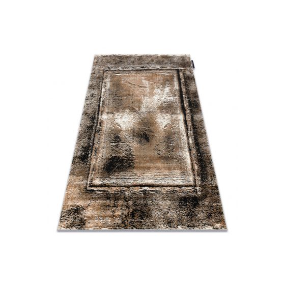 Matto DE LUXE moderni 634 Kehys vintage pesty - Rakenteellinen harmaa / kulta 120x170 cm