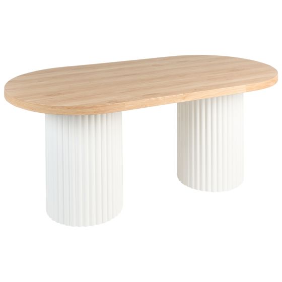 Ruokapöytä SHERIDAN Vaaleanruskea/valkoinen 180 cm 90 cm